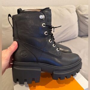 Timberland Black EVERLEIGH IN LACE UP BLACK FULL GRAIN Size 6.5